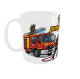 mug pompier volontaire fier intervention incendie vue anse gauche