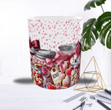 Mug Saint-Valentin – Bonbonnières Remplies d’Amour & Biscuits Cœurs