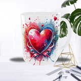 Mug Saint-Valentin “Cœur Éclat d’Amour” – Aquarelle Colorée & Petits Cœurs