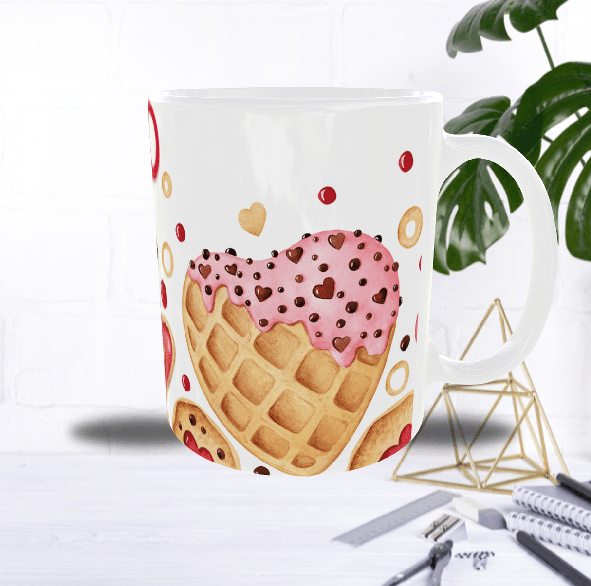 Mug Saint-Valentin “Love Gourmand” – Gâteaux Cœur & Douceur Sucrée