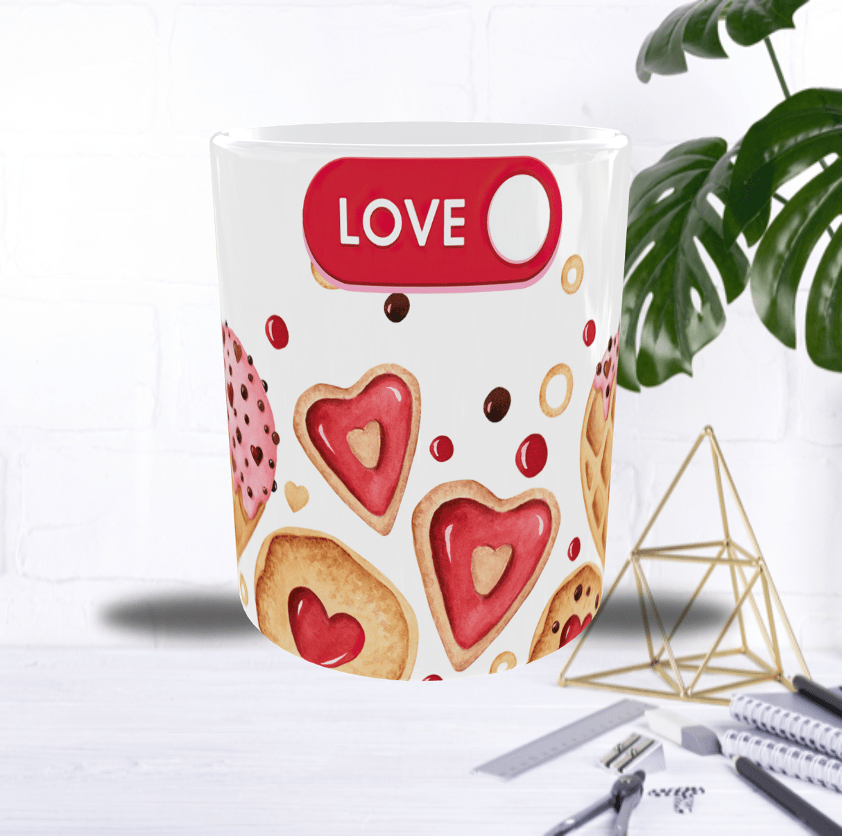 Mug Saint-Valentin “Love Gourmand” – Gâteaux Cœur & Douceur Sucrée