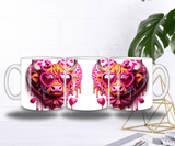 Mug Saint-Valentin Vache Rose – Lunettes Cœur & Humour Love (Sublimation)