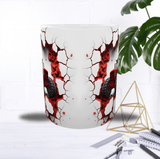 Mug Tracteur Rouge Brise-Mur – Sublimation HD Effet 3D sur Mur Blanc