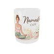 mug yoga namaste cafe illustration meditation bougies plantes vue face