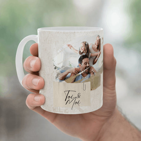 Mug personnalisé 2 photos “Toi & Moi” – Cadeau couple (11 oz / 325 ml) Sublimation Store