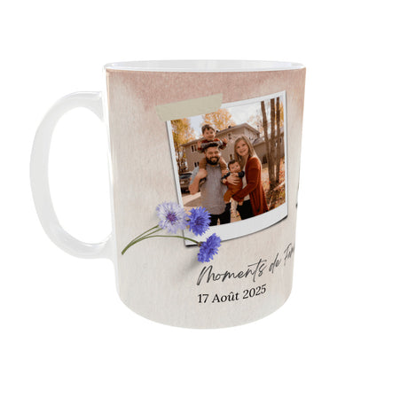Mug personnalisé “Moments de famille” – 3 photos + date (325 ml / 11 oz) Sublimation Store