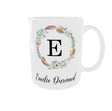 Mug personnalisé initiale prénom floral – 11 oz / 325 ml Sublimation Store