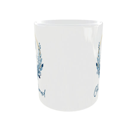 Mug personnalisé initiale & prénom – Couronne bleue (cadeau homme) Sublimation Store - Vue Face