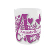 Mug personnalisé initiale A à Z floral – Prénom au choix (325 ml / 11 oz) Sublimation Store - Vue Face