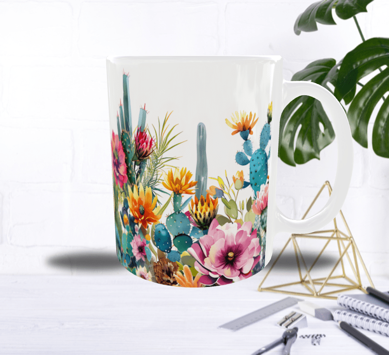 Mug Sublimation Oasis de Cactus – Nature en Fleurs