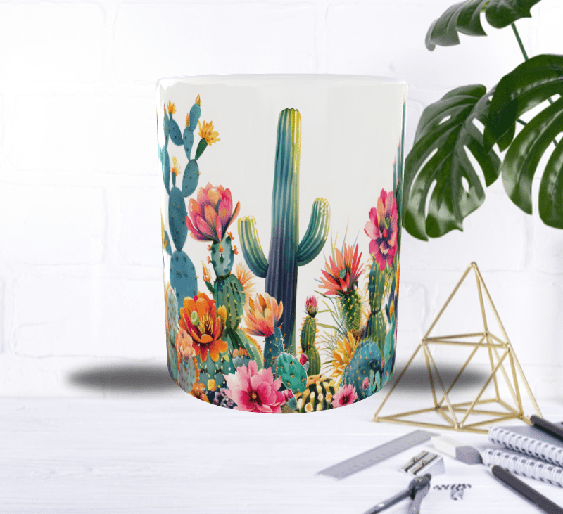 Mug Sublimation Oasis de Cactus – Nature en Fleurs