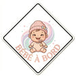 panneau bébé à bord fille ventouse design pastel arc-en-ciel bébé cartoon rose