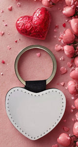 Porte-clés Cœur Personnalisé en Simili Cuir – Recto/Verso – 5x5 cm Sublimation Store