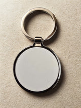 Porte-clés Rond Personnalisé – Métal Argenté – Photo à importer (Ø 4 cm)