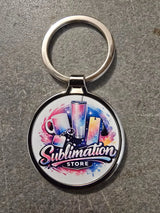 Porte-clés Rond Personnalisé – Métal Argenté – Photo à importer (Ø 4 cm)