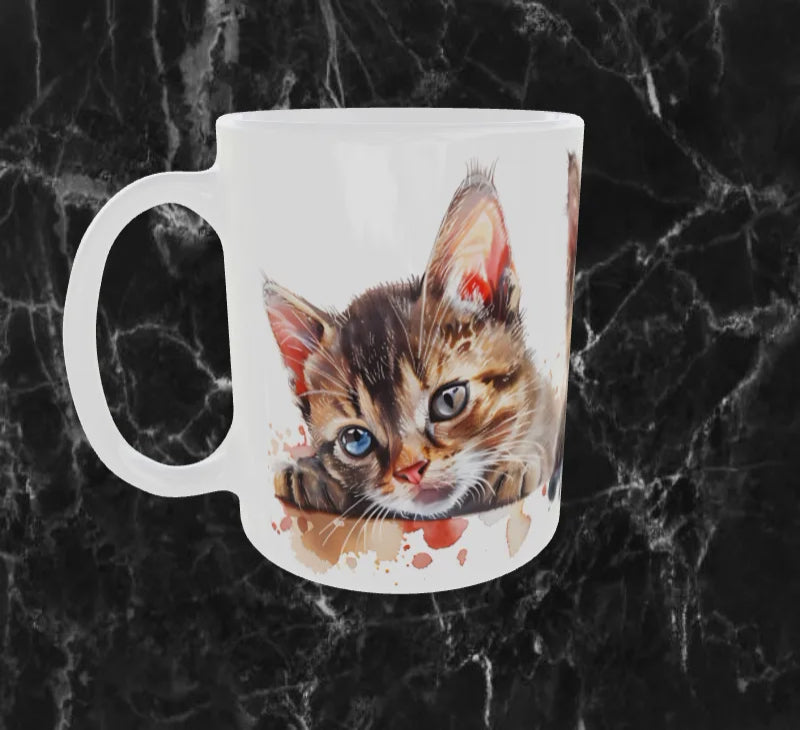 🌟 Mug Trio de Chatons – Trois Bébés Chats Attendus, Pattes Posées & Regard Doux