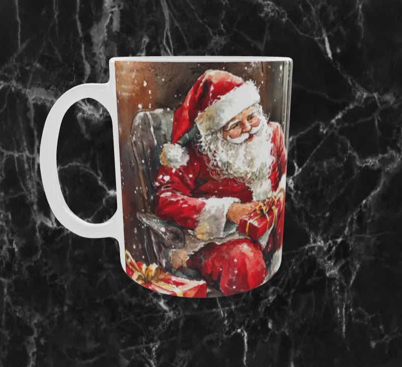 Mug de Noël – Père Noël au Coin du Sapin 🎅🎁✨
