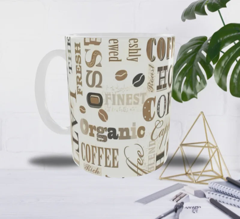 ☕ Mug "Typo Café Gourmet" – Style Barista & Ambiance Coffee Shop