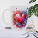 Mug Saint-Valentin “Cœur Éclat d’Amour” – Aquarelle Colorée & Petits Cœurs
