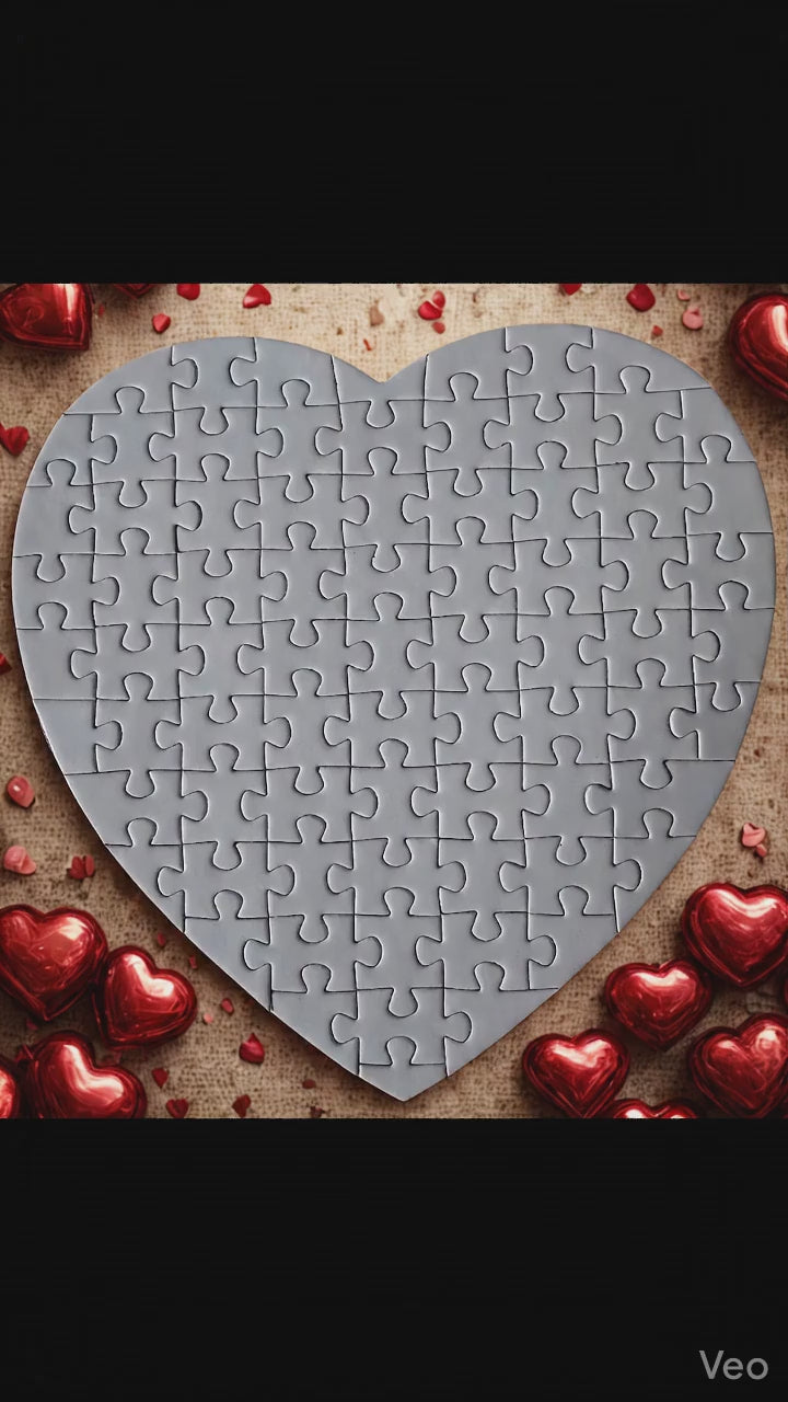 Puzzle cœur photo personnalisé – 75 pièces (19 × 19 cm)