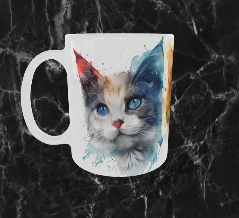 Mug Chatons Aquarelle – Trio de Petits Félins Splendides (Sublimation Haute Qualité)