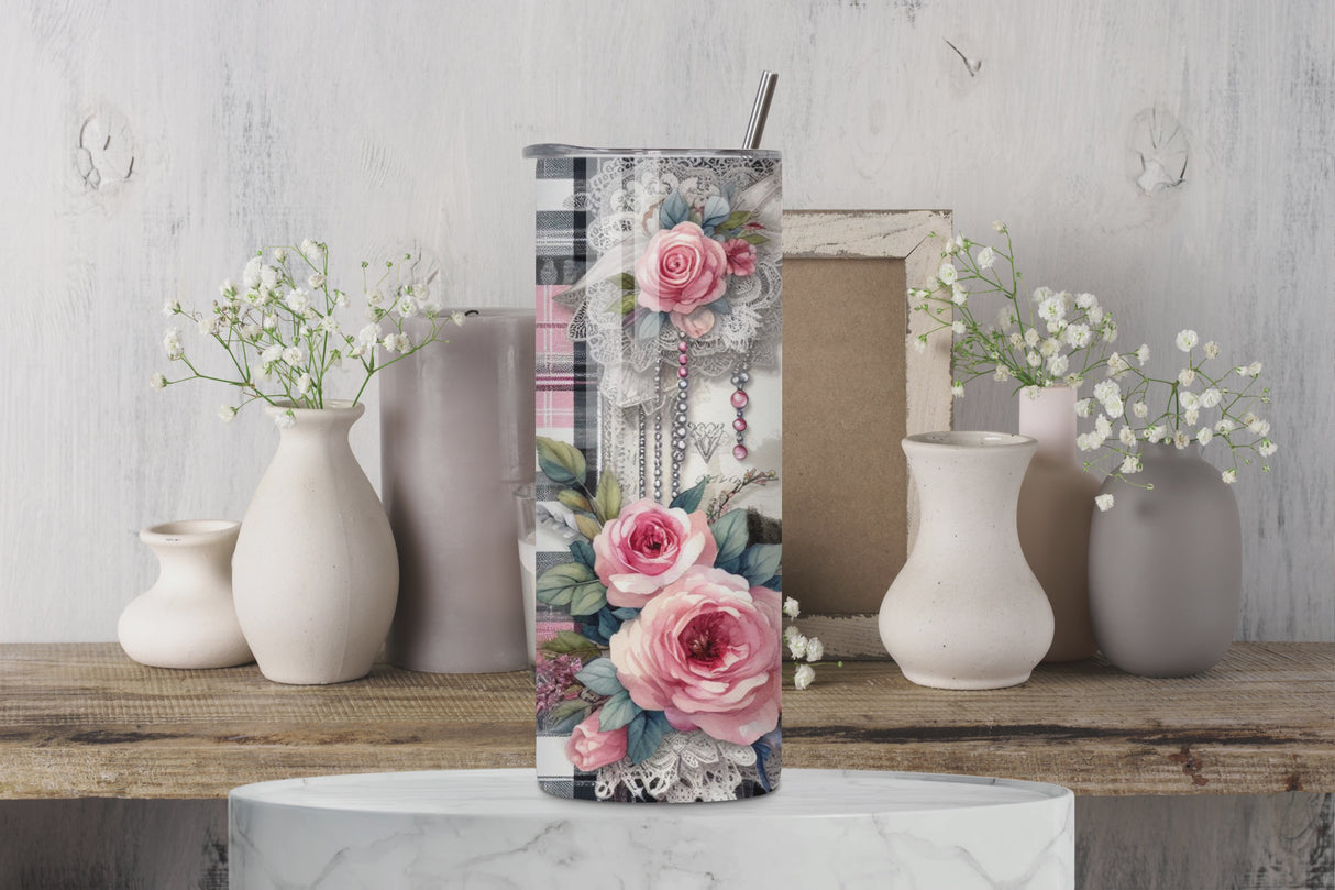 Tumbler Paris Romantique – Tour Eiffel, Vélo & Roses Vintage