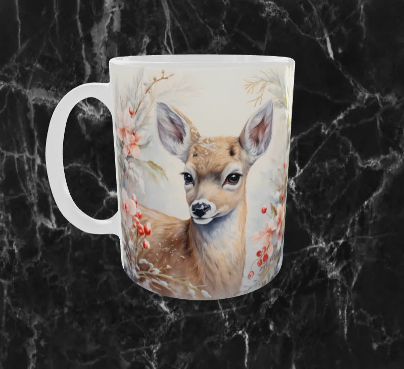❄️ Mug “Biche des Bois Enneigés” – Sublimation