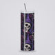 Vidéo 360° du tumbler Halloween crânes de sorcière et fleurs violettes, gobelet isotherme inox 20 oz avec paille