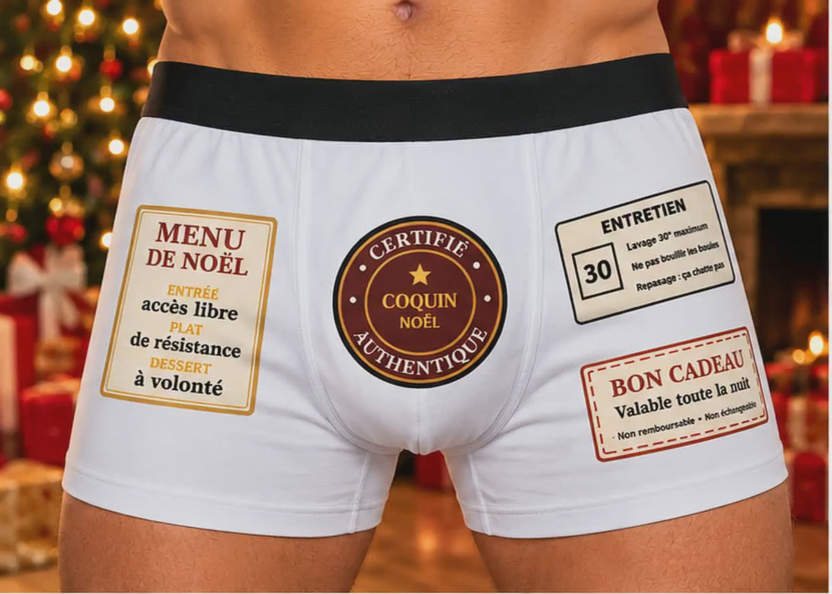 Pas Touche Avant le 25 : Caleçon Rigolo Certifié Coquin, Menu de Noël et Bon Cadeau