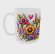 Mug "MOM" Design Floral Coloré – Céramique 325 ml Cadeau Fête des Mères