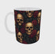 Vidéo 360° du mug tête de mort crânes dorés et roses rouges, mug gothique en céramique 11 oz imprimé en France