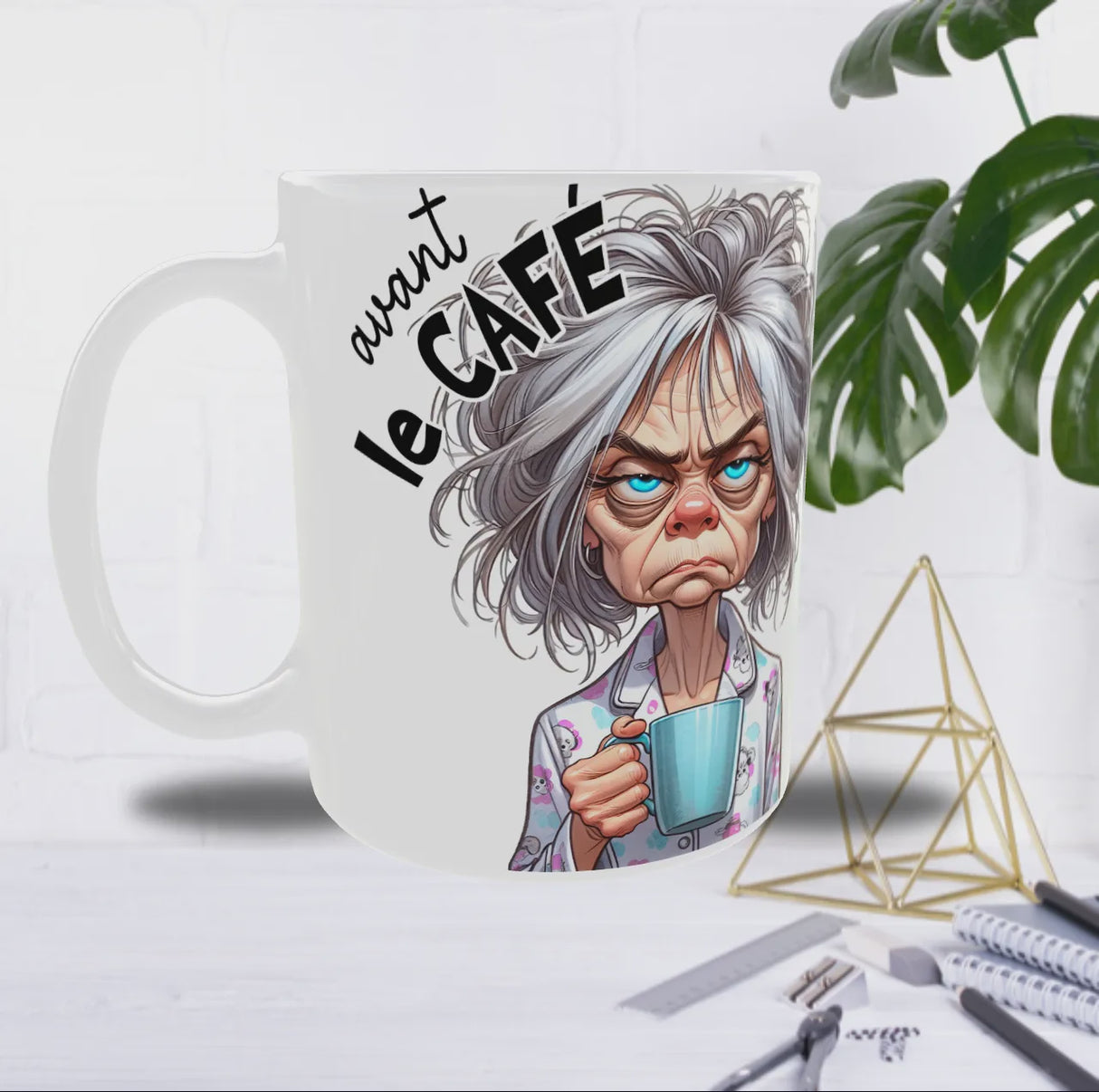 Mug “Avant / Après Café” – Femme 40/50 ans – Recto/Verso