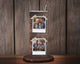Tumbler personnalisé fond bois – 6 photos (20 oz / 591 ml) + paille & goupillon