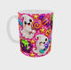 Vidéo à 360° du mug Halloween kawaii fantômes et bonbons, effet 3D gonflé sur fond rose