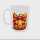 Vidéo 360° du mug Halloween citrouille kawaii avec nœud orange, mug céramique 11 oz imprimé en France