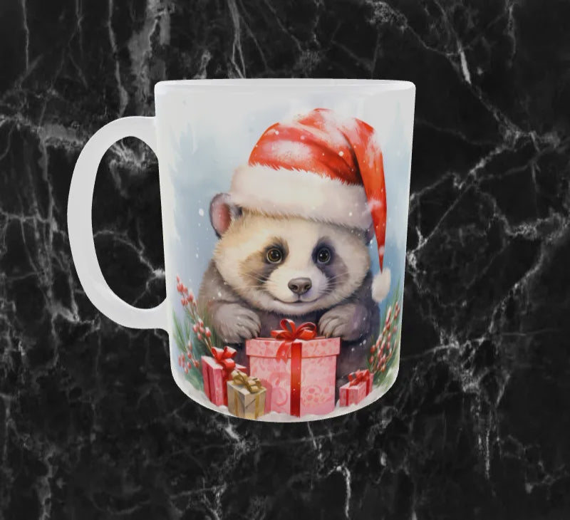 ⭐ Mug de Noël – Bébé Raton Laveur & Cadeaux Festifs (Sublimation 11oz)