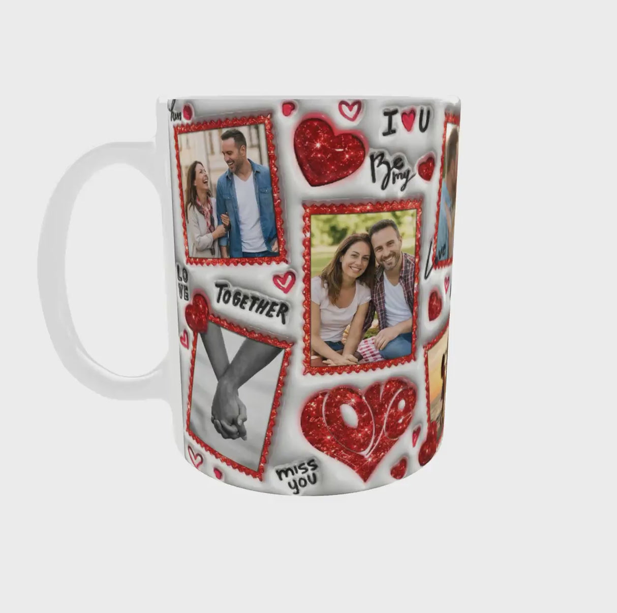 Mug personnalisé Saint-Valentin 10 photos – 11 oz / 325 ml