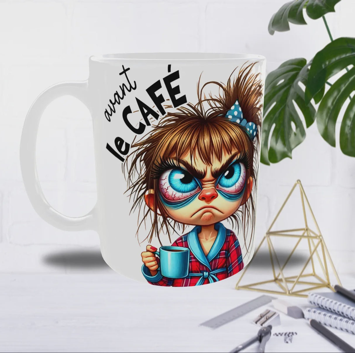 Mug “Avant / Après Café” – Jeune Fille – Recto/Verso