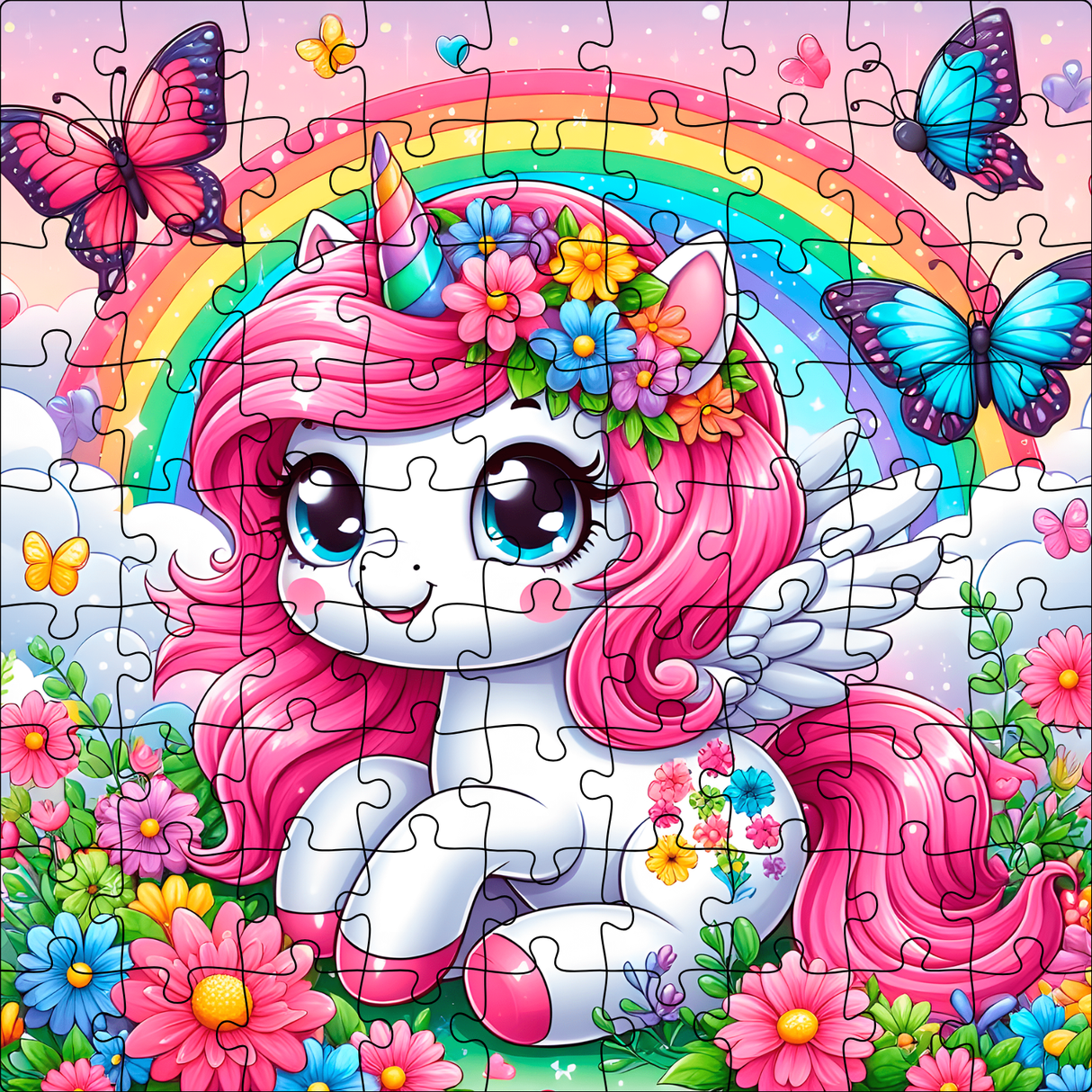 Puzzle Sublimation Licorne Arc-en-ciel – 80 pièces – 24,2 × 19,2 cm