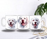 Mug “Sourire de Berger Hongrois” – Portrait Artistique façon Aquarelle (Sublimation)