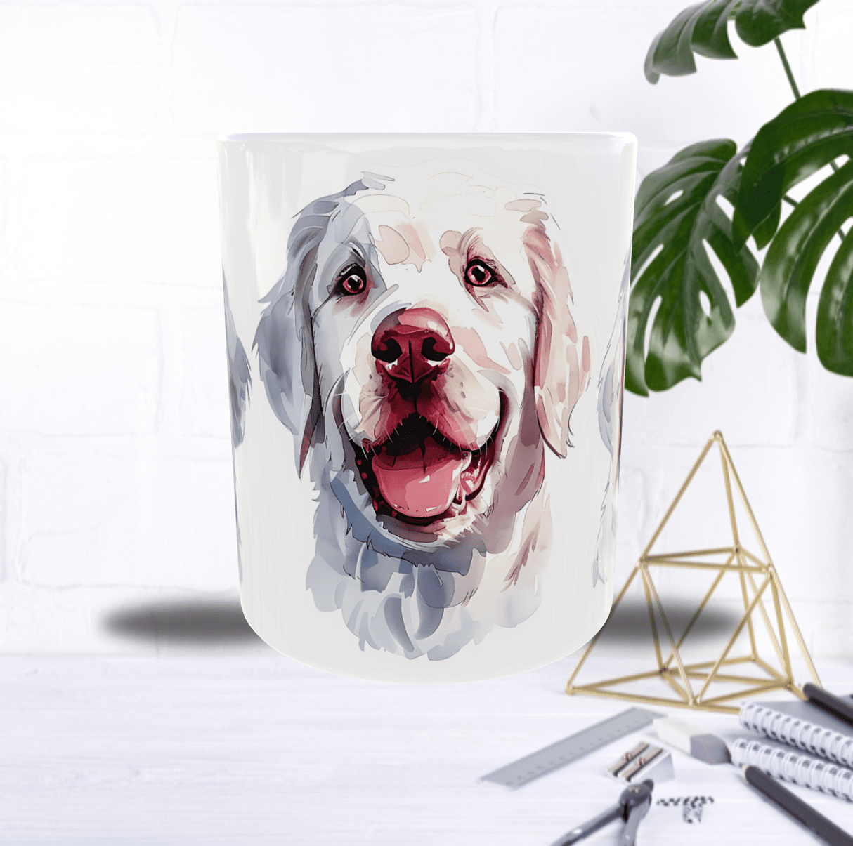 Mug “Sourire de Berger Hongrois” – Portrait Artistique façon Aquarelle (Sublimation)