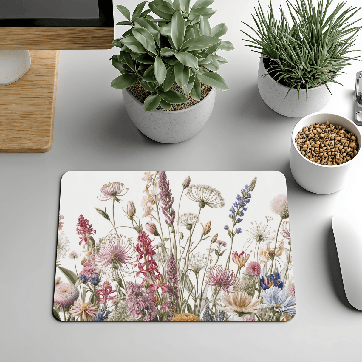 Tapis de Souris Bouquet Champêtre – Fleurs Sauvages | 19,5×23,5 cm