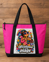 Tote bag sac de plage "Officiellement en mode plage" – beach boss, rose ou vert aqua Sublimation Store