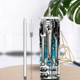 Tumbler Isotherme “Garage & Mécanique” – Pièces, Outils & Pistons (Sublimation)