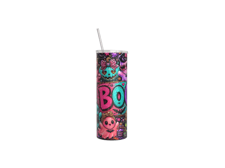 Tumbler Halloween BOO Fantômes Kawaii et Citrouilles Néon – Isotherme 20 oz Sublimation Store