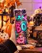 Tumbler Halloween BOO Fantômes Kawaii et Citrouilles Néon – Isotherme 20 oz Sublimation Store