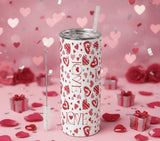 Tumbler Isotherme "Love & Hearts" – Design Artistique Cœurs Rouges – 600ml Sublimation Store