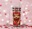 Tumbler Isotherme "Adorable Highland Cow" – Design Petit Veau, Roses et XOXO – 600ml Sublimation Store