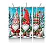 Tumbler Noël 3 Gnomes – Inox 20 oz avec Paille, Sapins Enneigés Sublimation Store