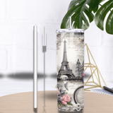 Tumbler Paris Romantique – Tour Eiffel, Vélo & Roses Vintage